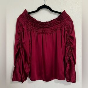 NWT Parker Off The Shoulder Silk Long Sleeve Top Sixe XS
